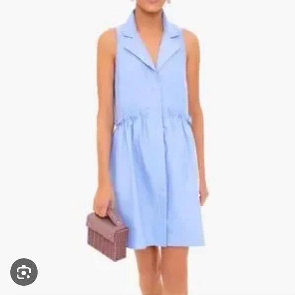 Tuckernuck Dresses & Skirts - Blue Sleeveless Mini Sundress with Notched Collar